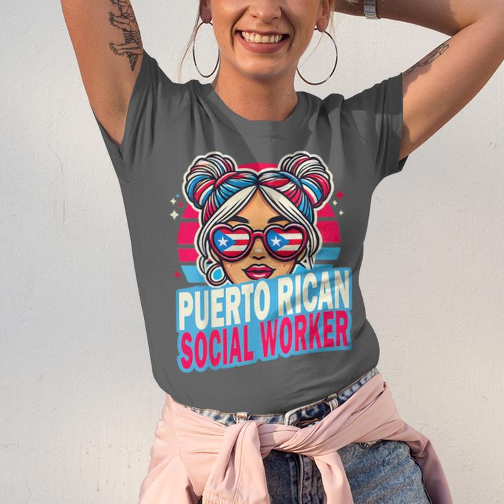 Puerto Rican Latina Social Worker MSW Masters Graduation Unisex Jersey T-Shirt
