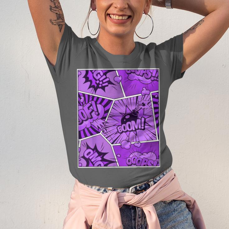 Purple Comic Book Purple Color Graphic Unisex Jersey T-Shirt