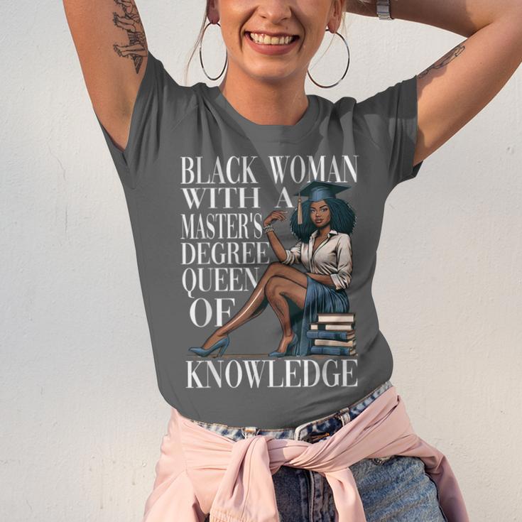 Queen Masters Degree Graduation Educated Melanin Grad Unisex Jersey T-Shirt