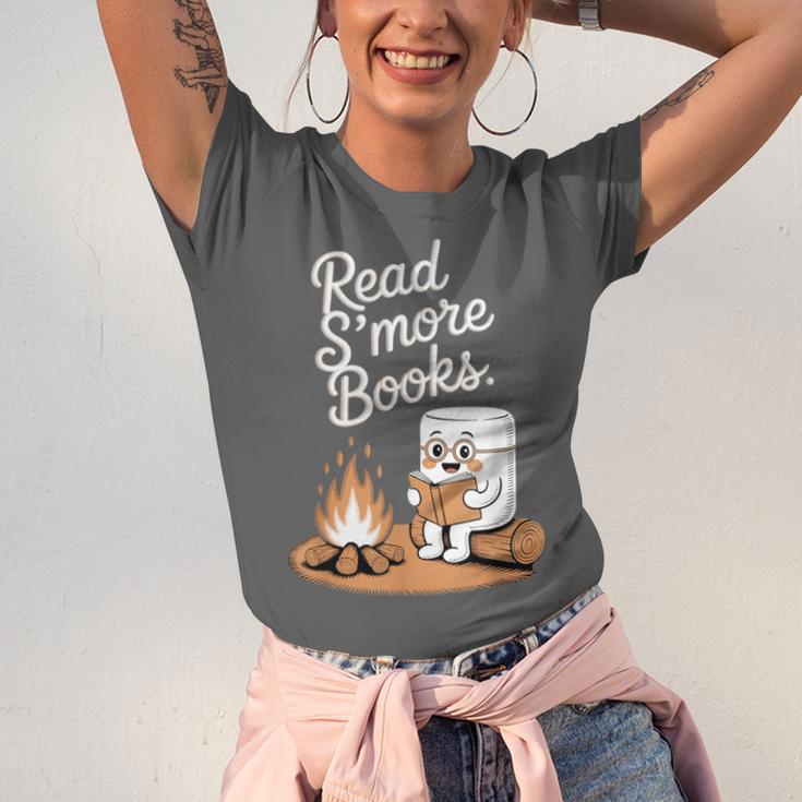 Read S'More Books Camping Outdoors Reading Campfire Smores Unisex Jersey T-Shirt
