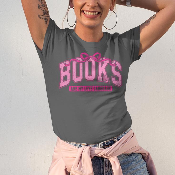 Retro Pink Coquette Bow Valentine Book Lover Varsity Unisex Jersey T-Shirt Retro Pink Coquette Bow Valentine Book Lover Varsity Unisex Jersey T-Shirt