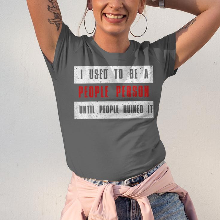 Retro Sarcastic Introvert I Used To Be A People Person Unisex Jersey T-Shirt Retro Sarcastic Introvert I Used To Be A People Person Unisex Jersey T-Shirt