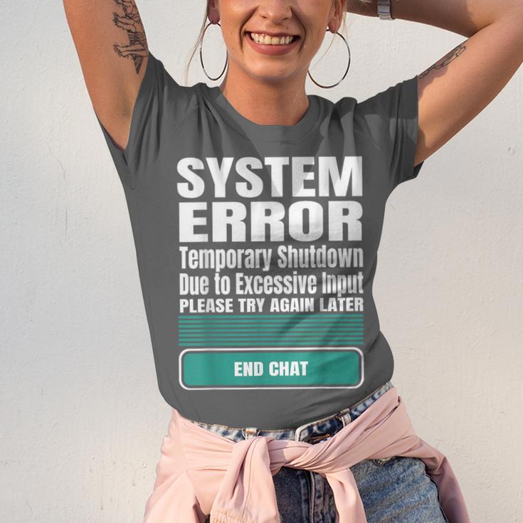 Sarcastic Apparel For Antisocial Introverts System Error Unisex Jersey T-Shirt