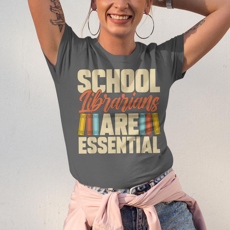 School Librarians Are Essential Library Book Lover Librarian Unisex Jersey T-Shirt