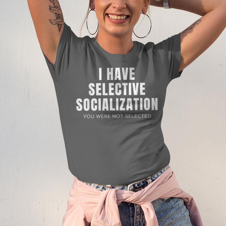 Selective Socialization For Introverts And Shy People Unisex Jersey T-Shirt Selective Socialization For Introverts And Shy People Unisex Jersey T-Shirt