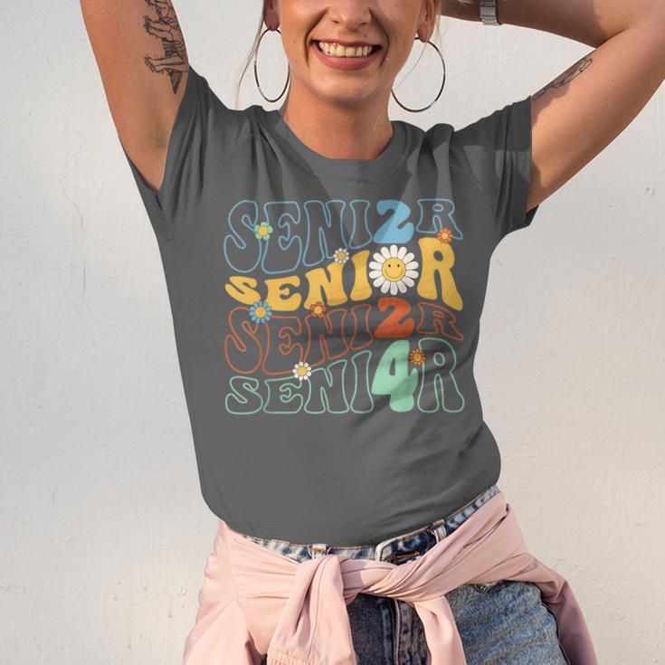 Senior 2024 Groovy Retro Class Of 2024 Graduation Senior 24 Unisex Jersey T-Shirt