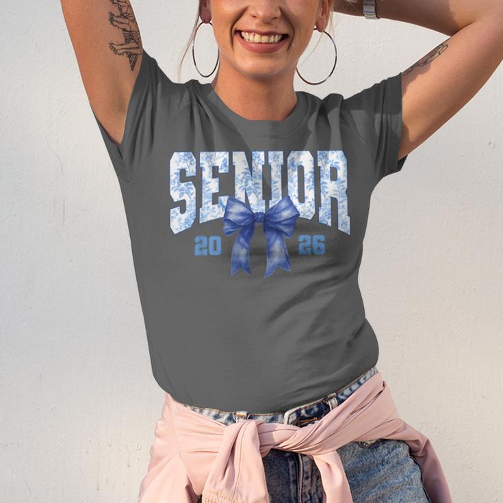 Senior 2026 Class Of 2026 Toile Coquette Bow Graduation 2026 Unisex Jersey T-Shirt