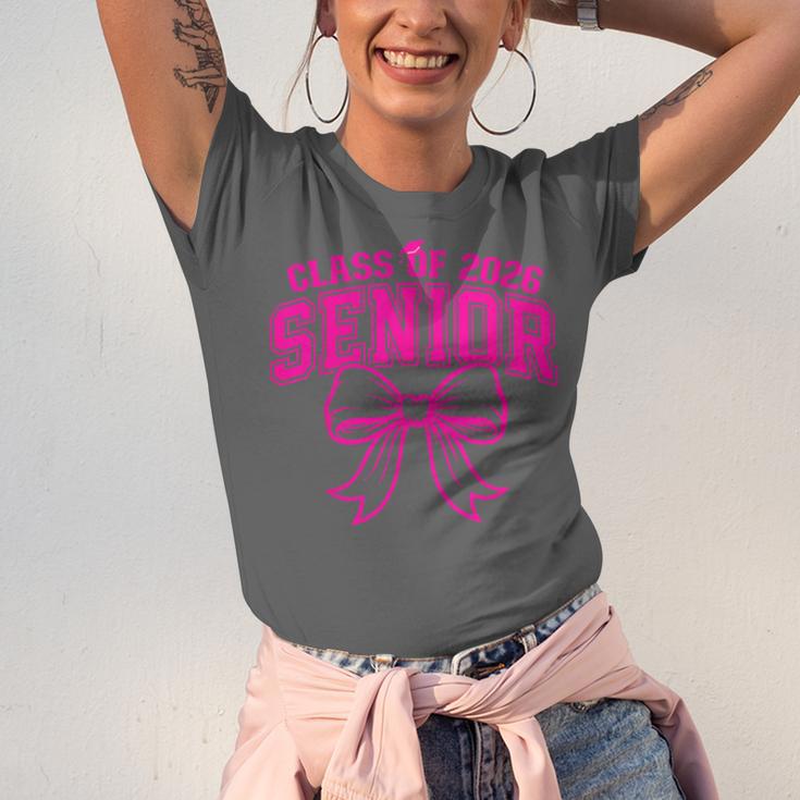 Senior Class Of 2026 Coquette Pink Bow Graduation 2026 Unisex Jersey T-Shirt