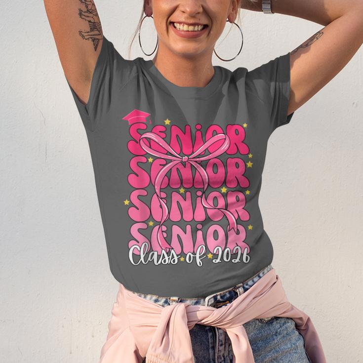 Senior Class Of 2026 Pink Coquette Bow Graduation 2026 Unisex Jersey T-Shirt