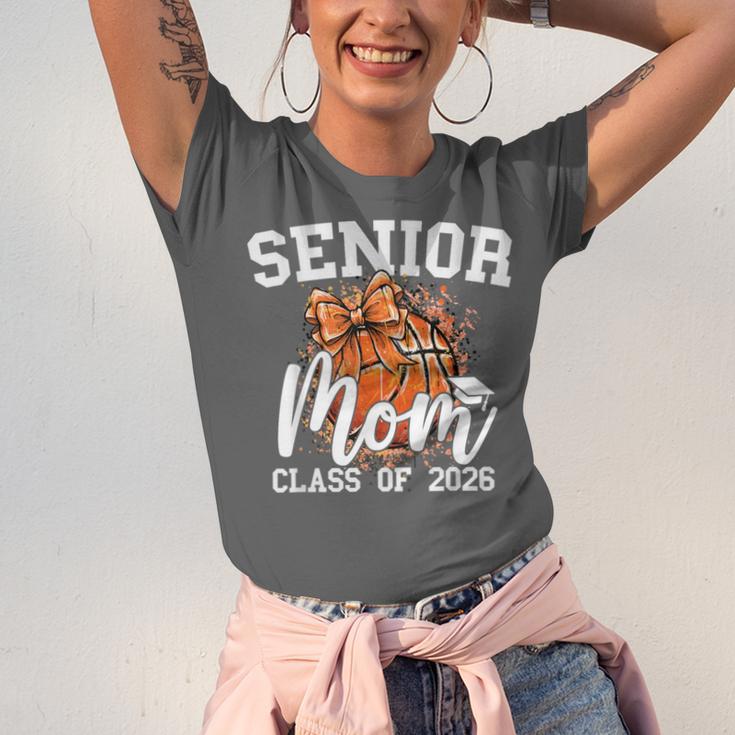 Senior Mom Class Of 2026 Coquette Bow Basketball Graduation Unisex Jersey T-Shirt