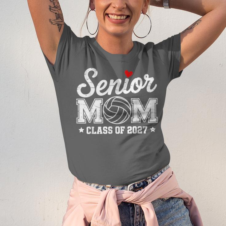 Senior Volleyball Mom Class Of 2027 Graduation Graduate Unisex Jersey T-Shirt