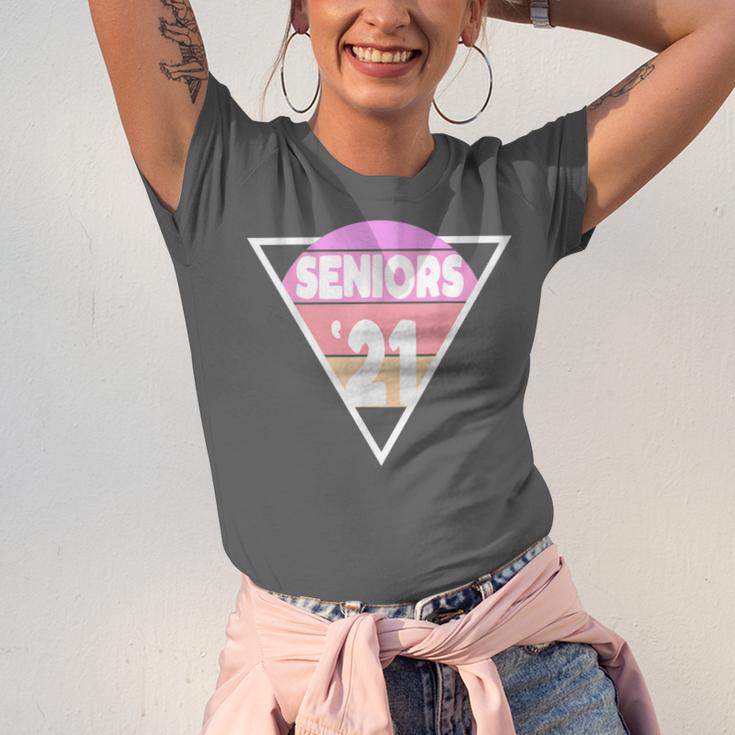 Seniors 2021 For Her Him Retro 21 Graduation Class Unisex Jersey T-Shirt