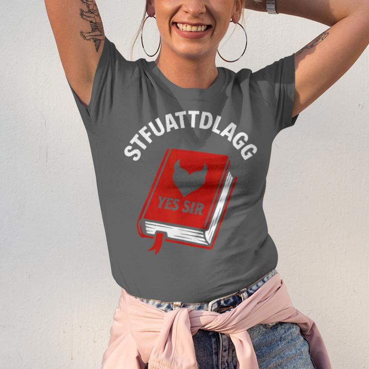 Sexy STFUATTDLAGG Yes Sir Reading Spicy Good Book Love Heart Unisex Jersey T-Shirt