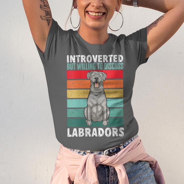 Silver Labrador Retriever Introvert Silver Lab Unisex Jersey T-Shirt