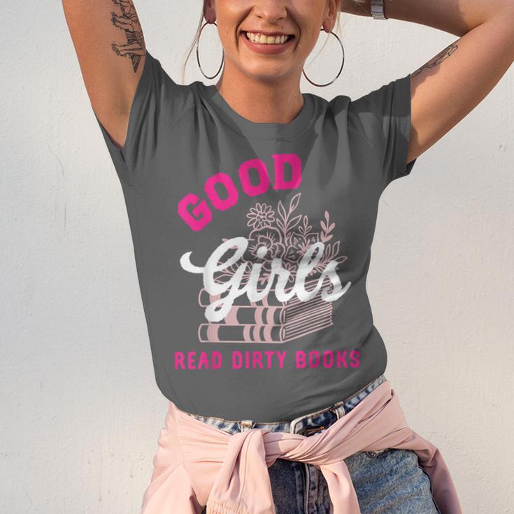 Smutty Book Merch Good Girls Read Dirty Books Smut Readers Unisex Jersey T-Shirt