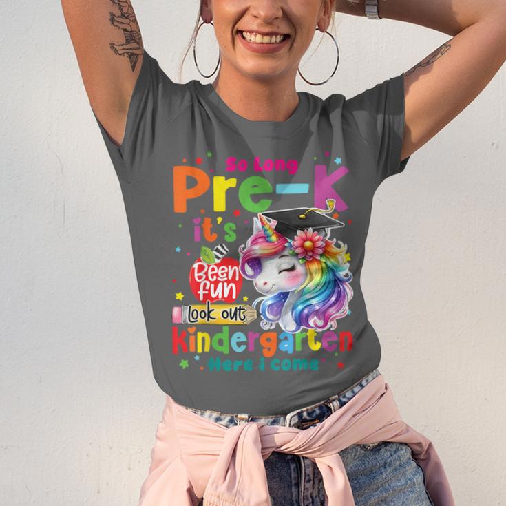 So Long Prek Pre-K Graduation Graduate Unicorn Kids Girls Unisex Jersey T-Shirt