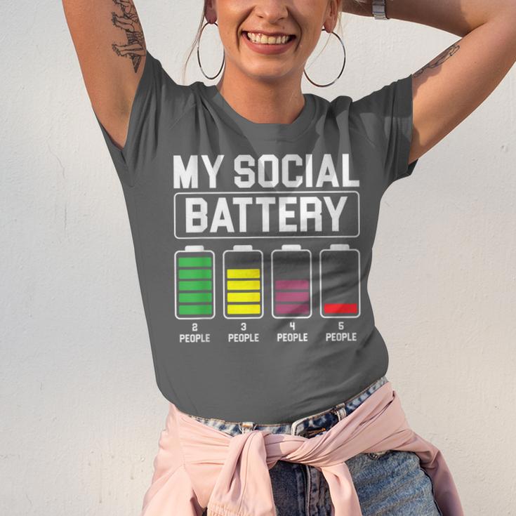 My Social Battery Introverted Low Energy Antisocial Unisex Jersey T-Shirt My Social Battery Introverted Low Energy Antisocial Unisex Jersey T-Shirt