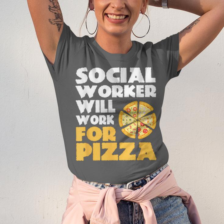 Social Worker Will Work For Pizza Graduation Unisex Jersey T-Shirt