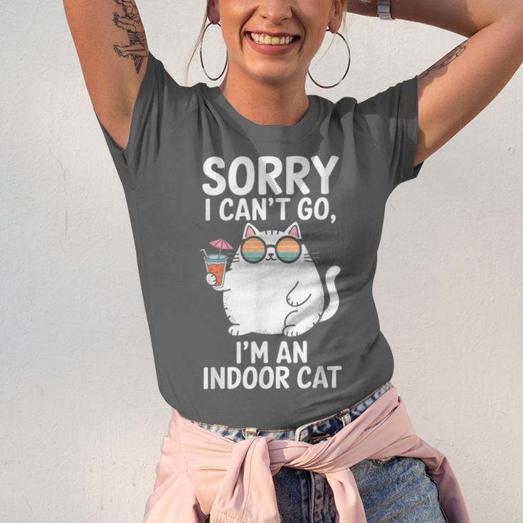 Sorry I Can’t Go I’m An Indoor Cat Introvert Cat Unisex Jersey T-Shirt Sorry I Can’t Go I’m An Indoor Cat Introvert Cat Unisex Jersey T-Shirt