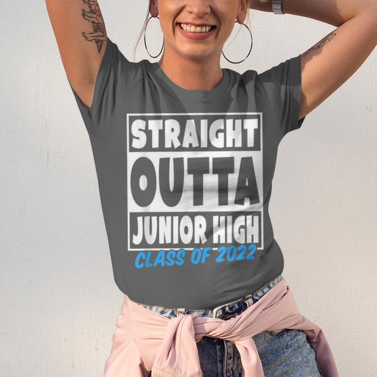Straight Outta Junior High School Graduation Class Of 2022 Unisex Jersey T-Shirt