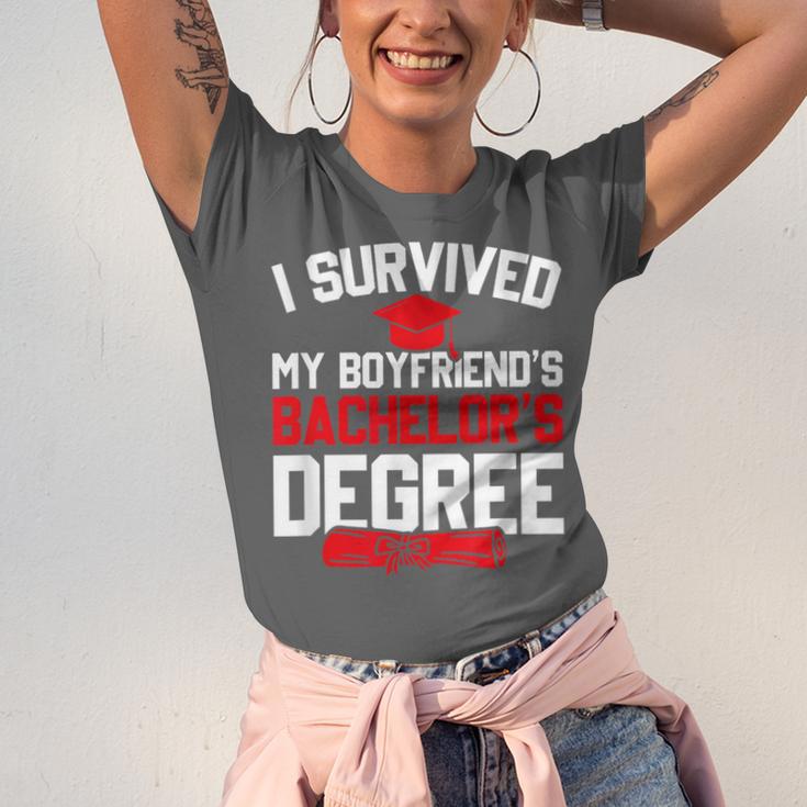 I Survived My Boyfriend's Bachelor's Degree Graduation Unisex Jersey T-Shirt