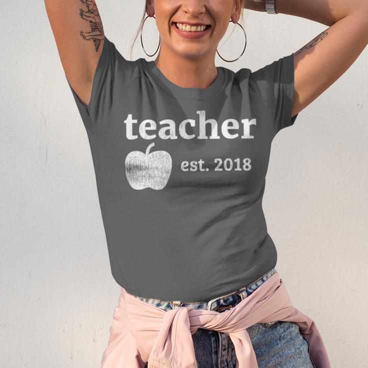 Teacher Est 2018 Vintage Graduation Unisex Jersey T-Shirt