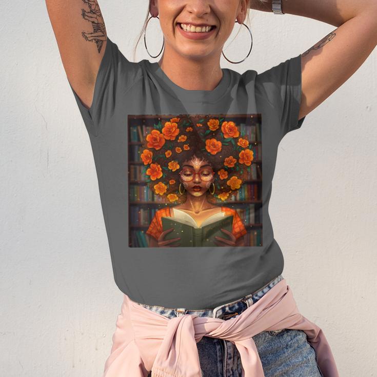 History Month Black Afro Girl Women Book Lovers Unisex Jersey T-Shirt