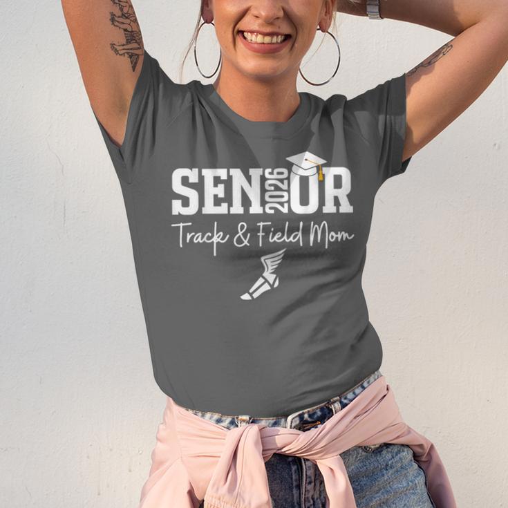 Track & Field Senior Mom Class Of 2026 Graduation 26 Unisex Jersey T-Shirt
