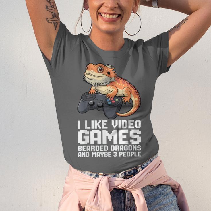 I Like Video Games Bearded Dragon Gamer Introvert Mood Unisex Jersey T-Shirt I Like Video Games Bearded Dragon Gamer Introvert Mood Unisex Jersey T-Shirt