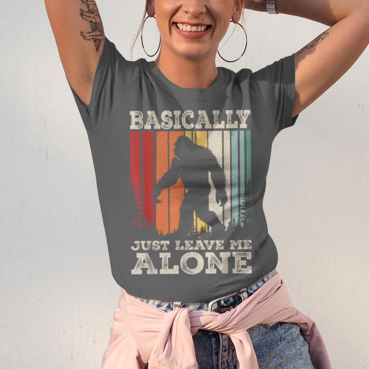 Vintage Basically Just Leave Me Alone Bigfoot Introverts Unisex Jersey T-Shirt Vintage Basically Just Leave Me Alone Bigfoot Introverts Unisex Jersey T-Shirt