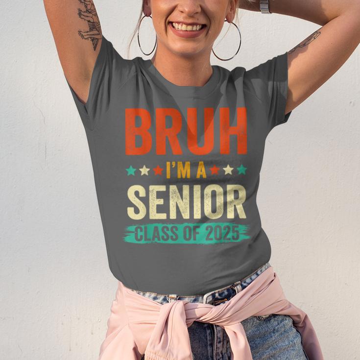 Vintage Bruh I'm A Senior Class Of 2025 Graduation Women Men Unisex Jersey T-Shirt