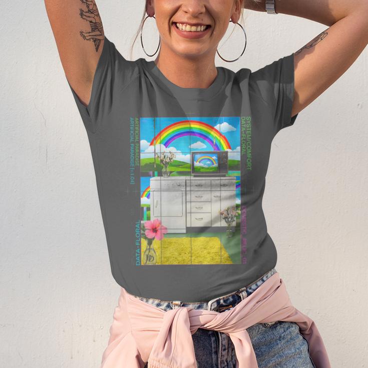 Women's Frutiger Aero Aesthetic Rainbow Glitch Art Unisex Jersey T-Shirt