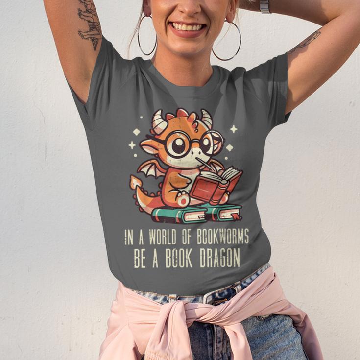 In World Of Bookworms Be Book Dragon Cute Women Kids Men Unisex Jersey T-Shirt In World Of Bookworms Be Book Dragon Cute Women Kids Men Unisex Jersey T-Shirt