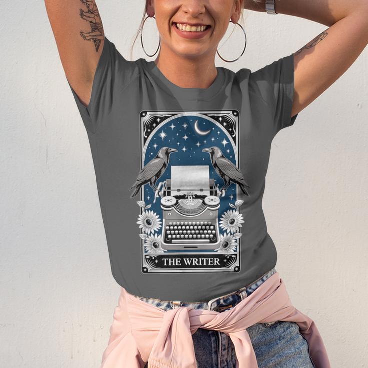 The Writer Typewriter Crow Writing Journalist Book Writer Unisex Jersey T-Shirt