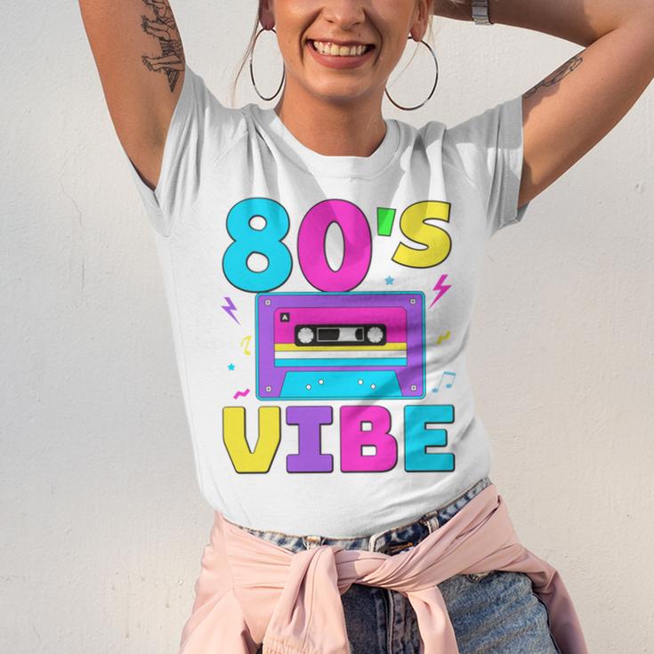 80's Vibe Retro Style Cassette Tape Nostalgia 1980s Party Unisex Jersey T-Shirt