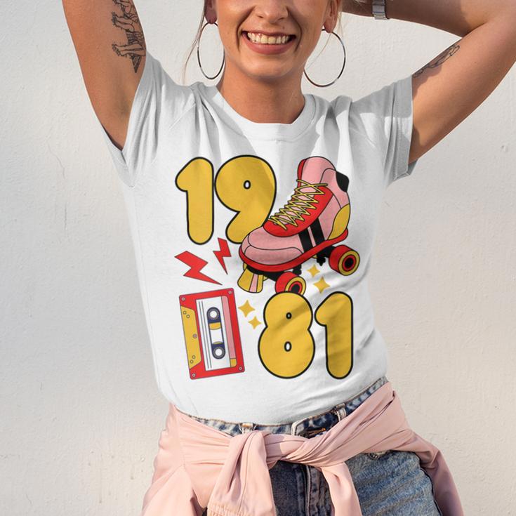 80s Vibes Mixed Tapes & Roller Skates 1981 Nostalgia Retro Unisex Jersey T-Shirt