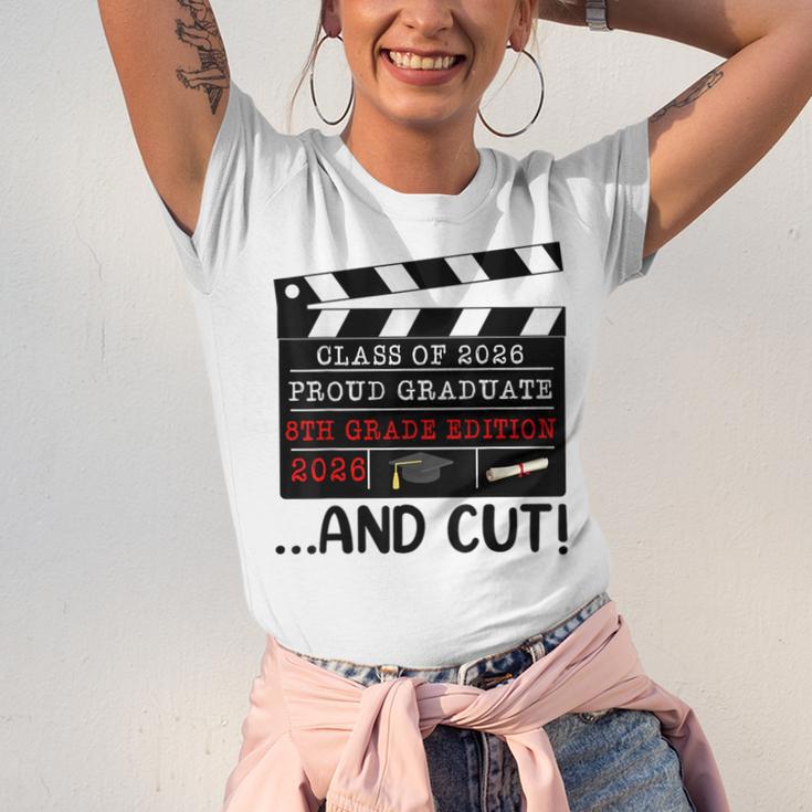 8th Grade Graduation 2026 Graduate Clapperboard Unisex Jersey T-Shirt