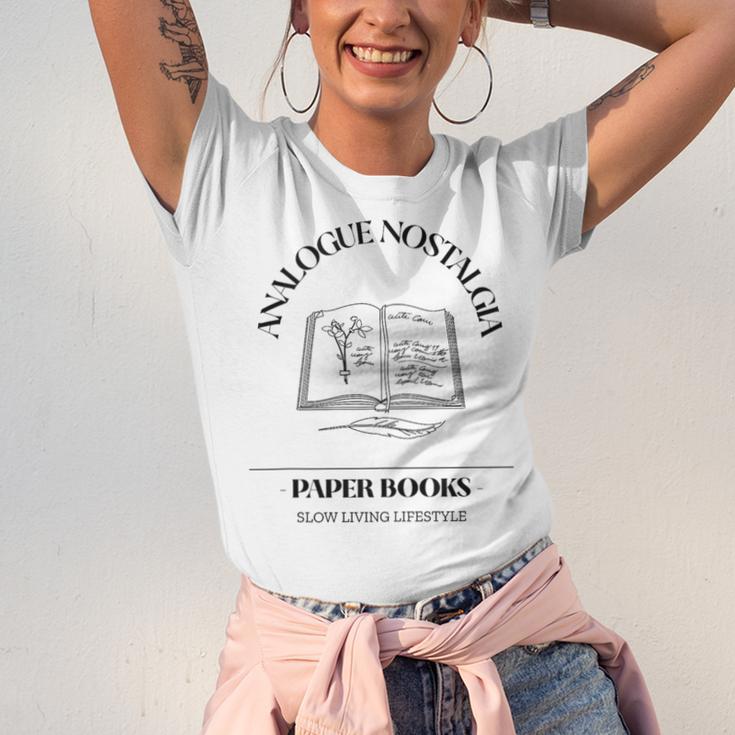 Analogue Nostalgia Paper Books Book Graphic Unisex Jersey T-Shirt