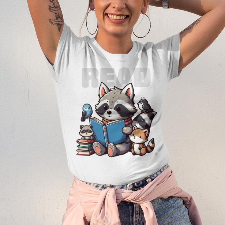 Animals Raccoon Reading Book Librarian Across America Kids Unisex Jersey T-Shirt