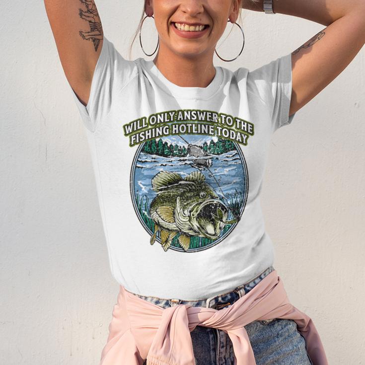 Answer To Fishing Hotline Introvert Humor Antisocial Raglan Baseball Tee Unisex Jersey T-Shirt Answer To Fishing Hotline Introvert Humor Antisocial Raglan Baseball Tee Unisex Jersey T-Shirt