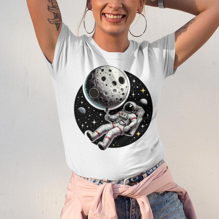 Astronaut Aesthetic Holding Moon Balloon Planets Introvert Unisex Jersey T-Shirt Astronaut Aesthetic Holding Moon Balloon Planets Introvert Unisex Jersey T-Shirt