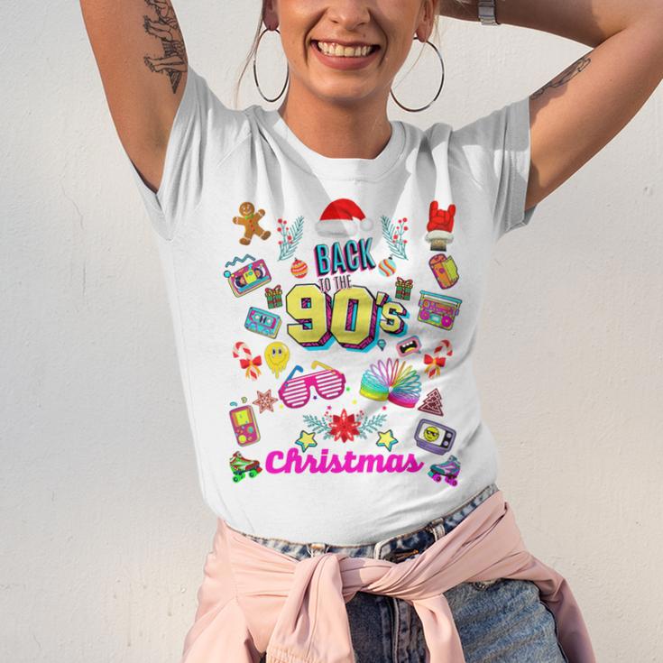 Back To 90's Christmas Nostalgia Quotes Graphic Premium Tri-Blend Unisex Jersey T-Shirt