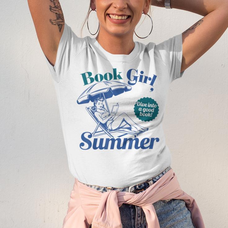 Book Girl Summer Bookish Beach Unisex Jersey T-Shirt