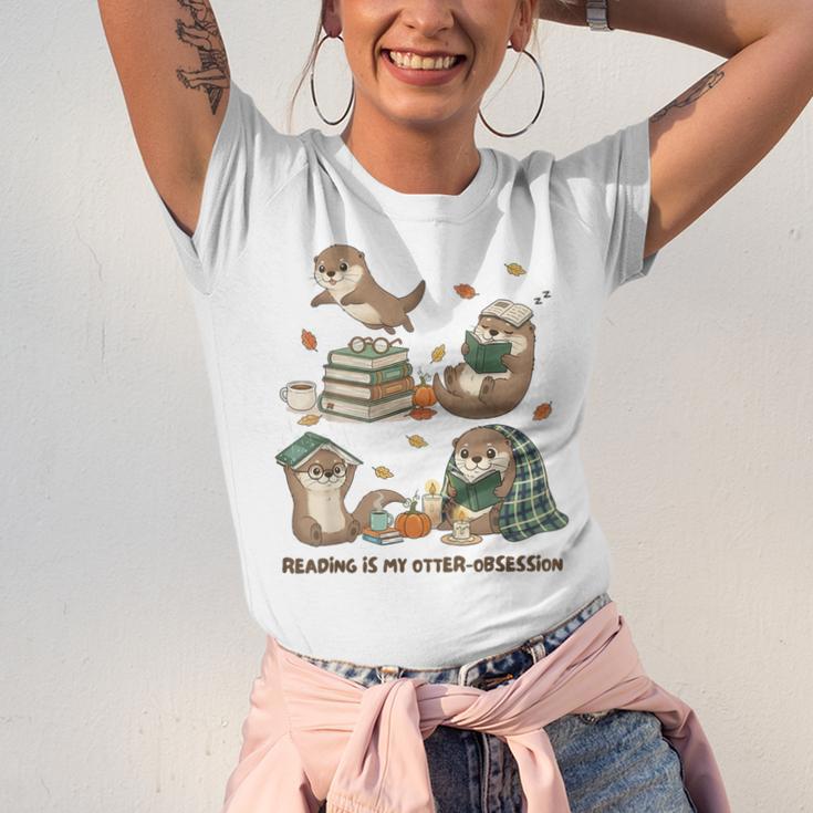 Book Lover Bookish Bookworm Reading Is My Otter-Obsession Unisex Jersey T-Shirt