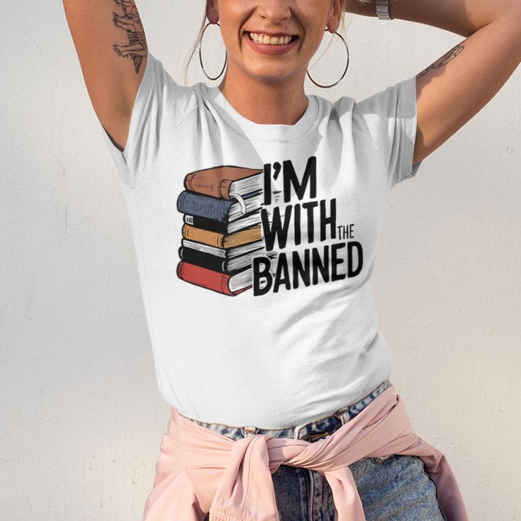 Book Lovers Im With The Banned Books For Reading Librarian Unisex Jersey T-Shirt Book Lovers Im With The Banned Books For Reading Librarian Unisex Jersey T-Shirt