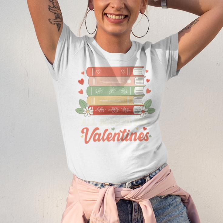 All Booked For Valentines Retro Book Lover Teacher Bookworm Premium Tri-Blend Unisex Jersey T-Shirt