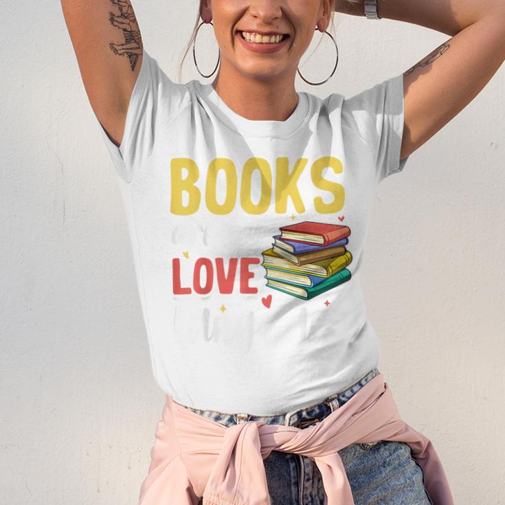 Books Are My Love Language Stack Unisex Jersey T-Shirt