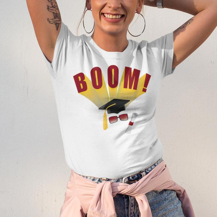 Boom Graduation Hat And Diploma For Proud Graduate Unisex Jersey T-Shirt