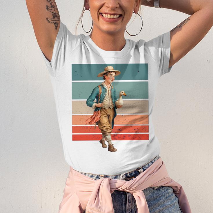 Boy Goose Vintage Rural Pastoral Charm Nostalgia Simple Life Unisex Jersey T-Shirt Boy Goose Vintage Rural Pastoral Charm Nostalgia Simple Life Unisex Jersey T-Shirt