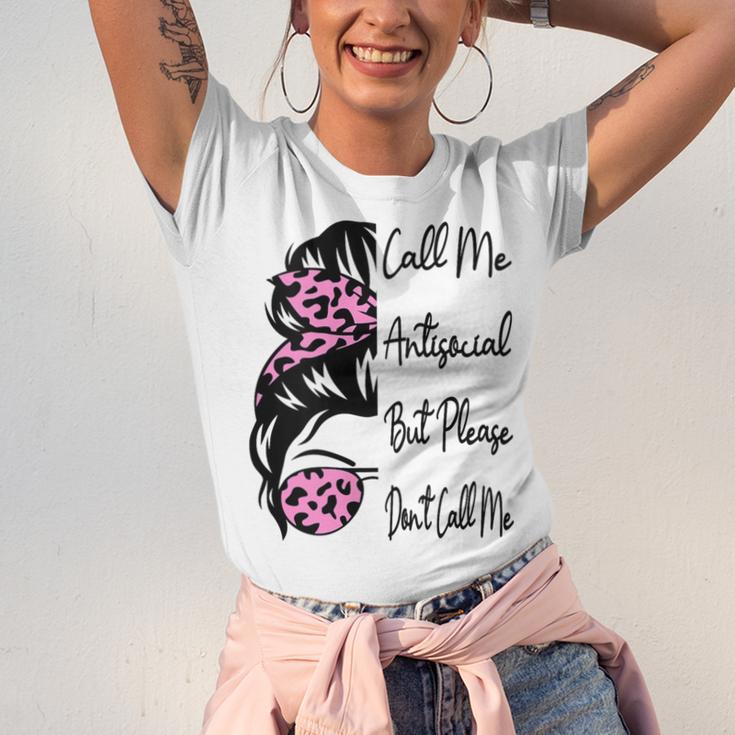 Call Me Antisocial But Please Don't Call Me Introvert Unisex Jersey T-Shirt